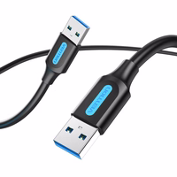 Vention USB 3.0 A Male to A Male Cable 0.5M melns PVC Type