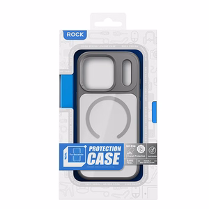 Rock Guard Lens Protection Series Magnetic Case for Iphone 17 Air transparent-black