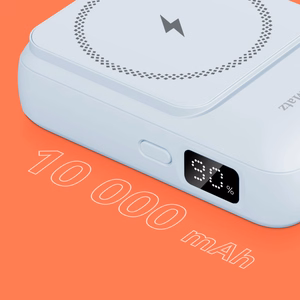 Krüger&Matz magnētiskais bezvadu ārējais akumulators ar kabeli, 10000 mAh, zils