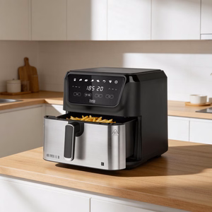 TEESA DIGITAL AIR FRYER XXL karstā gaisa friteris, 8 l, 1700 W, liels trauks, programmas, siltuma uzturēšana