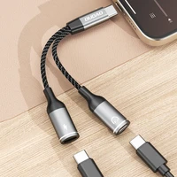 Dudao L13C+ 2in1 USB-C adapteris - pelēks