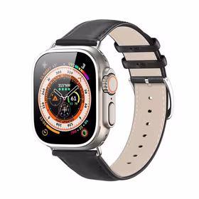 DUX DUCIS siksniņa YS dabīgās ādas Apple Watch 38 / 40 / 41 mm melna