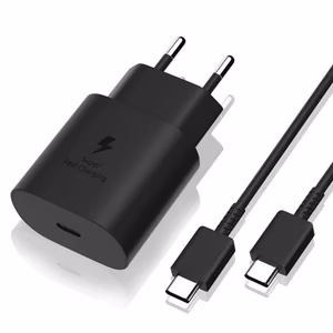 Samsung 25W EP-TA800EBE Зарядное устройство USB-C с Кабелем EP-DA705BBE USB-C - USB-C (сменная упаковка) - чёрный