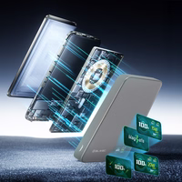 Blavec Portatīvais lādētājs 10000mAh BJ-04 Plāns 13,5mm - Type C - 22,5W magnētiskā Magsafe 3 in 1 (PBBJ04-MC10G) pelēka stikls