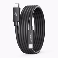 Orico USB4 Thunderbolt5 kabelis 80Gbps 240W no USB-C uz USB-C 1,5 m - melns