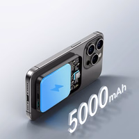 Mini magnētiskais portatīvais lādētājs Joyroom JR-W020 5000mAh USB-A USB-C 20W (melns) + USB-C / USB-C kabelis