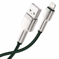 USB kabelis Lightning Baseus Cafule, 2.4A, 1m (zaļš)
