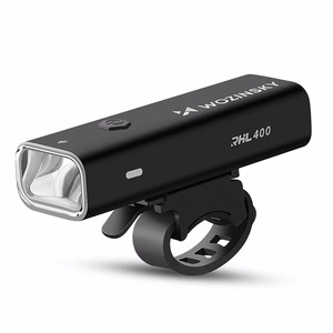 Wozinsky WSBLB2 priekšējā (400 lm) un aizmugurējā USB-C velosipēda luktura komplekts – melns
