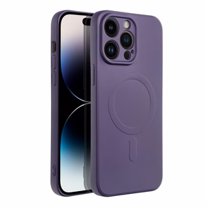 Silikonais Magnētiskais apvalks saderīgs ar MagSafe IPHONE 14 Pro Max tumši violets