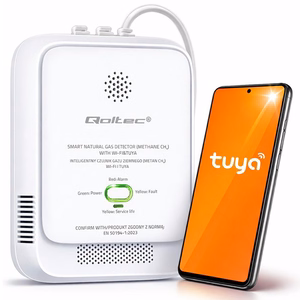 Qoltec 52651 dabasgāzes noplūdes sensors | CH4 detektors | NG | Tuya | Wi-Fi | 85dB signāls | LED