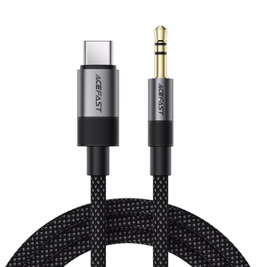 Acefast J11 USB-C uz 3.5mm mini jack kabelis 1m - melns