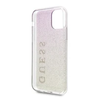 Guess GUHCN65PCUGLGPI iPhone 11 Pro Max rozā zelts/zeltaini rozā ciets apvalks Gradient Glitter