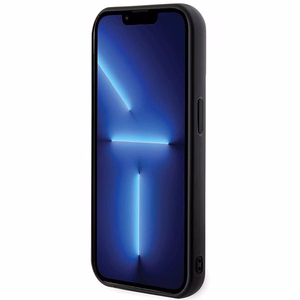 Karl Lagerfeld 3D gumijas spīdīgs logotips viedtālruņa apvalks iPhone 15 Pro Max - melns