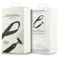 GUESS universālais siksna GUUCNP4DGMK (4G PU siksna, piestiprinājums, ar Strass metāla logotipu) melna