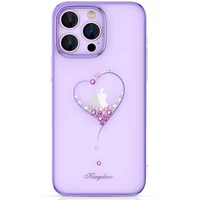 Kingxbar Wish Series silikonais viedtālruņa apvalks iPhone 14 Plus ar Swarovski kristāliem violeta krāsā