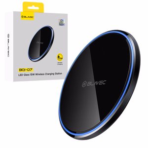 Blavec indukcijas lādētājs BQI-07 Qi 15W UniCharge (BQI07-QIB) melns stikls