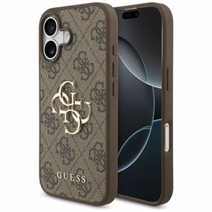 Guess 4G ar lielu logotipu viedtālruņa apvalks iPhone 17 - brūns