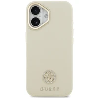 Guess Graudains Strass Logotips Magnētiskais viedtālruņa apvalks iPhone 17 - bēšs