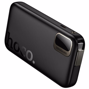 Portatīvais lādētājs Hoco 10000 mAh QC PD 20W ar izvelkamu USB C kabeli Q51 melns