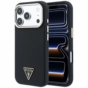 Guess Kevlar Triangle Logo MagSafe maciņš modelim iPhone 17 Pro / 18 Pro – krāsa: melna