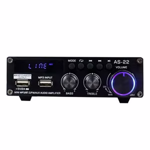 Blitzwolf AS-22 audio pastiprinātājs, 45W, Bluetooth 5.0, USB + tālvadība (melns)