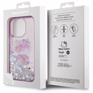 Hello Kitty Liquid Glitter 50. gadadienas ballītes viedtālruņa apvalks iPhone 16 Pro Max - violets