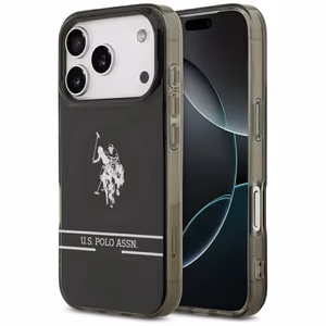 US Polo DH and Bottom Stripe Logo MagSafe Чехол для iPhone 17 Pro - чёрный