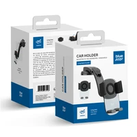 Car holder for mobile phone with windshield and dashboard mount BLUE STAR Long Neck Crystal black