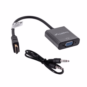Lanberg AD-0017-BK video kabeļa adapteris 0,2 m VGA (D-Sub) HDMI Type A (Standard) melns