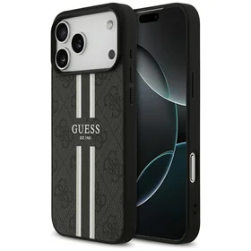 GUESS viedtālruņa apvalks IPHONE 17 Pro Max, saderīgs ar MagSafe GUHMP17XP4RPSK (4G Printed Stripes), melns