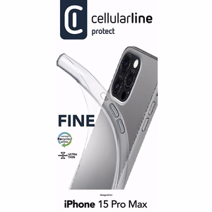 Cellularline Fine vāciņš ierīcei iPhone 15 Pro Max, caurspīdīgs