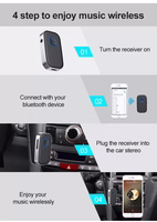 AUX Bluetooth brīvroku austiņu uztvērējs Reach BR-1 melns