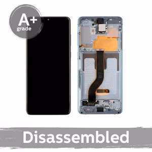 LCD Displejs Saderīgs ar Samsung G985 S20 Plus ar Frame / Cloud Zils / (10/10 Used)