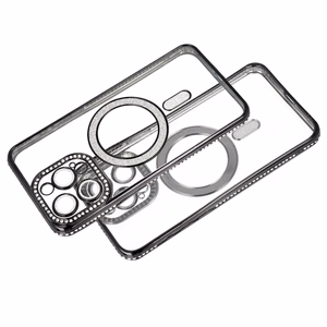 Bling Magsafe viedtālruņa apvalks Samsung Galaxy S24 melns