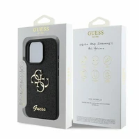 Guess Fixed Glitter Big 4G viedtālruņa apvalks iPhone 16 Pro - melns