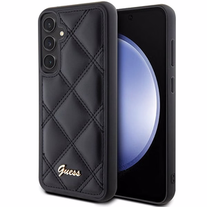 Guess GUHCS23FEPSQSQSK S23 FE S711 melns/melns cietais apvalks stepēts metāla logotips