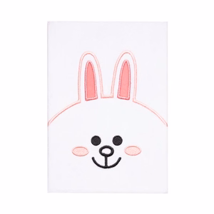 Line Friends A5 plīša piezīmju grāmata, balta