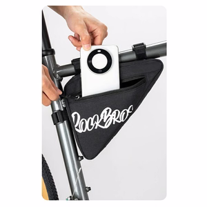 Rockbros G001 Flash Journey trīsstūrveida 0,8 l velosipēda rāmja soma – melna