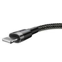 Baseus Cafule USB Lightning kabelis 1,5A 2m (pelēks+melns)
