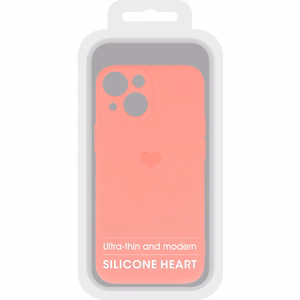 Viedtālruņa apvalks ar silikona sirds dizainu Iphone 14 Plus, dizains 1 koraļains