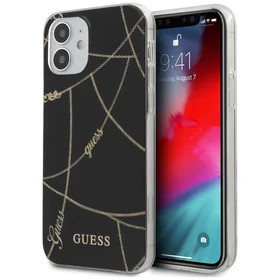 Viedtālruņa apvalks - iPhone 12 mini 5.4" - melns/melns ciets Saffiano