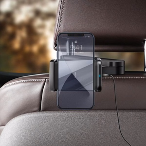 Automašīnas turētājs Baseus BackSeat Holder melns (bezvadu uzlāde 15W) (nē magnētiskais / automašīnas sēdeklim)