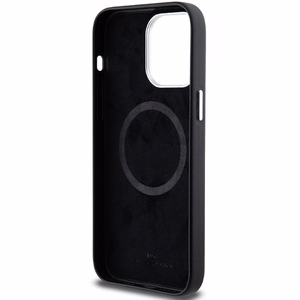 BMW Signature Wrapped Metal Magnētiskais viedtālruņa apvalks iPhone 15 Pro Max - melns