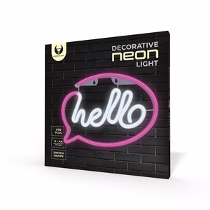 Neon LED Light HELLO rozā balts Bat + USB FLNE15 Forever Light
