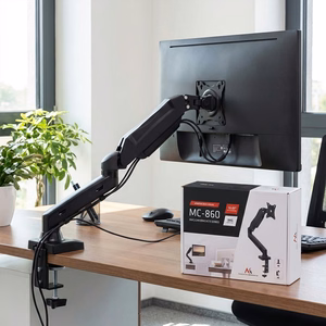 Maclean MC-860 monitor mount / stand 68.6 cm (27") melns Desk