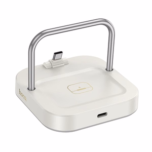 Galda lādētājs Hoco 2in1 USB C PD QC 3A 30W + bezvadu uzlāde 5W CQ16B balts