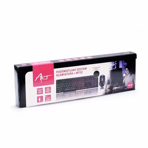 ART set wire keyboard USB A QWERTY with light + wire mouse USB A with light AK-50 black