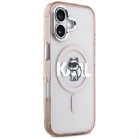 KARL LAGERFELD viedtālruņa apvalks IPHONE 17 ar MagSafe saderīgs (IML Choupette zīmējuma logotipu) - rozā