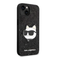 Karl Lagerfeld KLHCP14MG2CPK iPhone 14 Plus 6.7" cietais viedtālruņa apvalks melns/melns Mirdzošs Choupette Patch