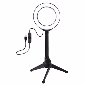 LED Ring Lamp 12cm ar Desktop Tripod Mount up to 21.8cm, USB